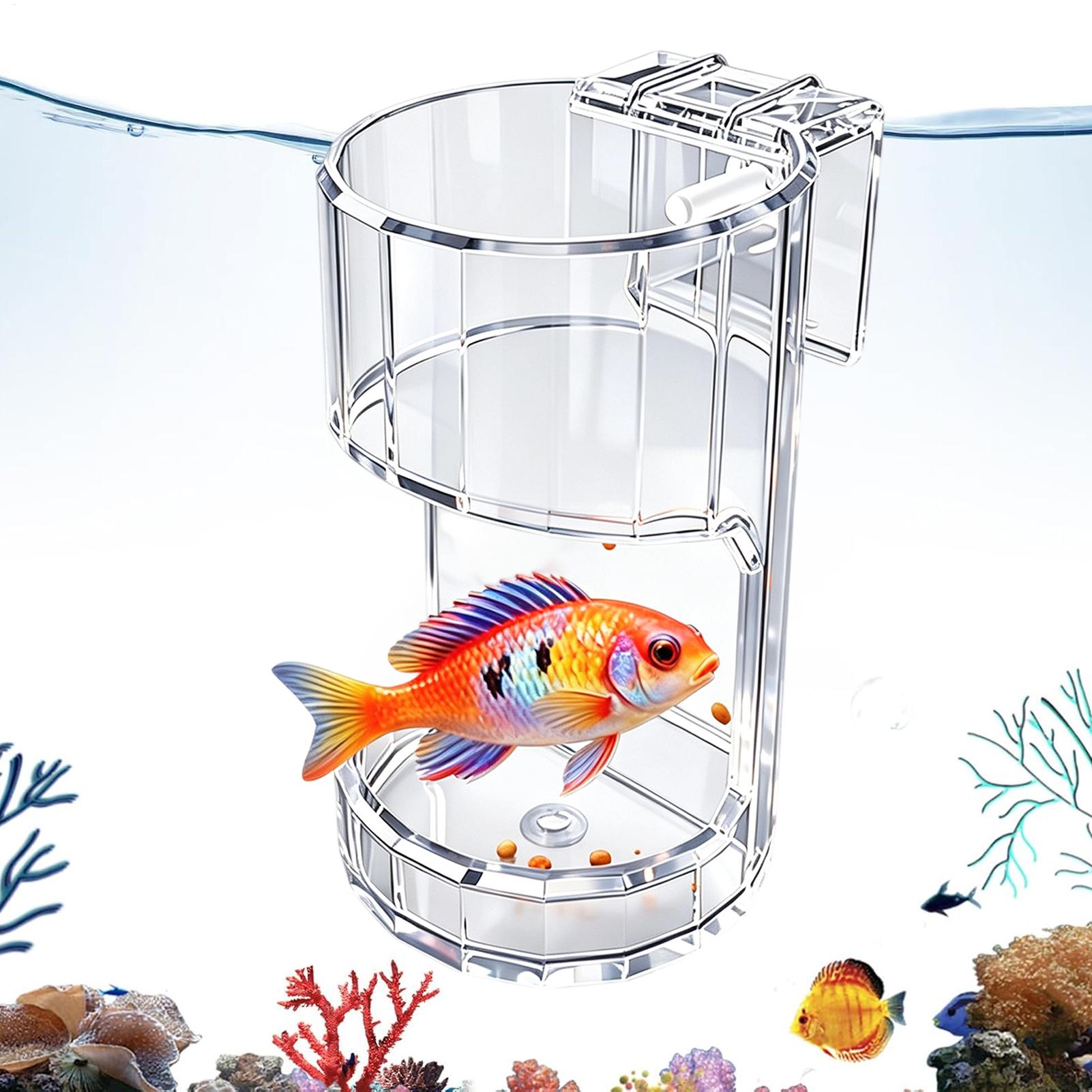 Aquarium Fish Jar - Przezroczysta miska na karmę do akwarium,