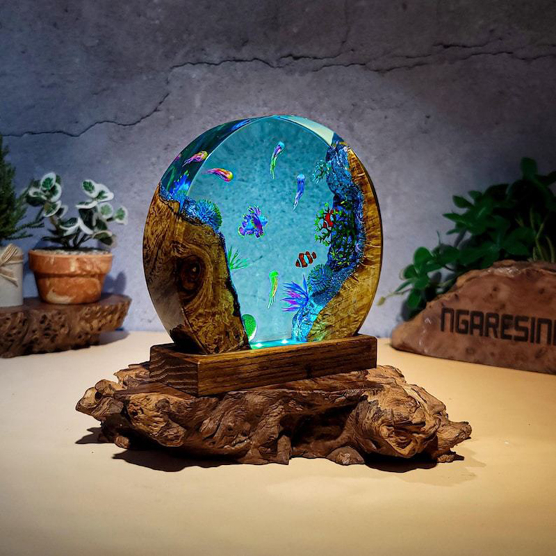 Lampa stołowa z żywicy z motyw – Aquarium Fish Usa recenzja i cena