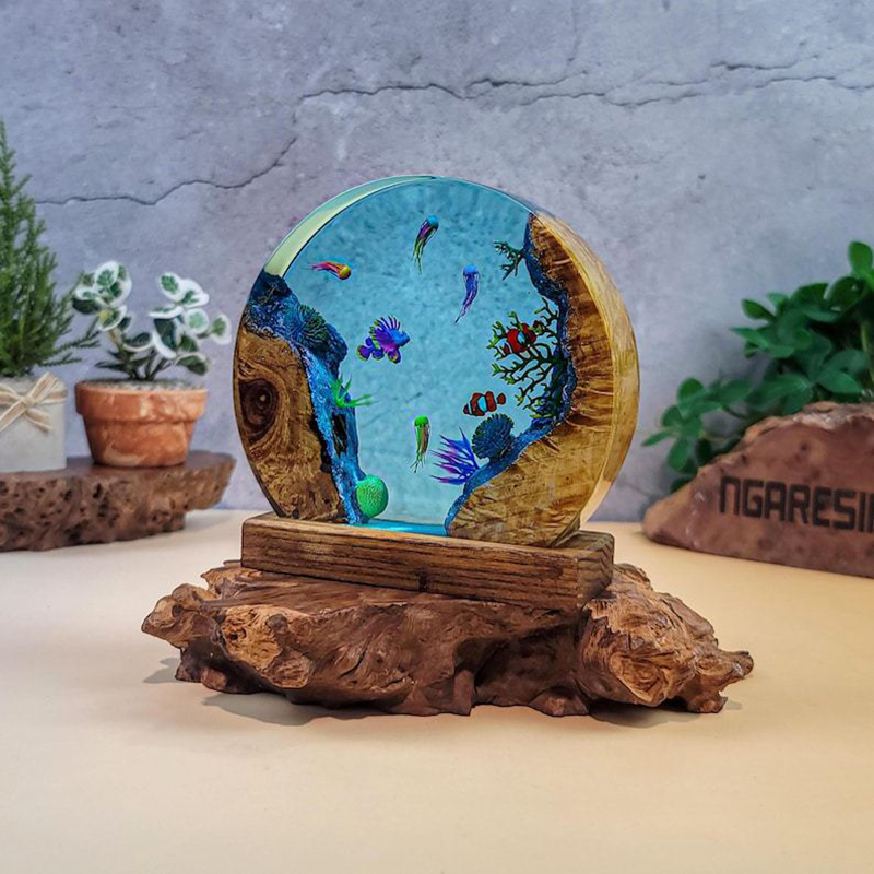 Lampa stołowa z żywicy z motyw – Aquarium Fish Usa recenzja i cena